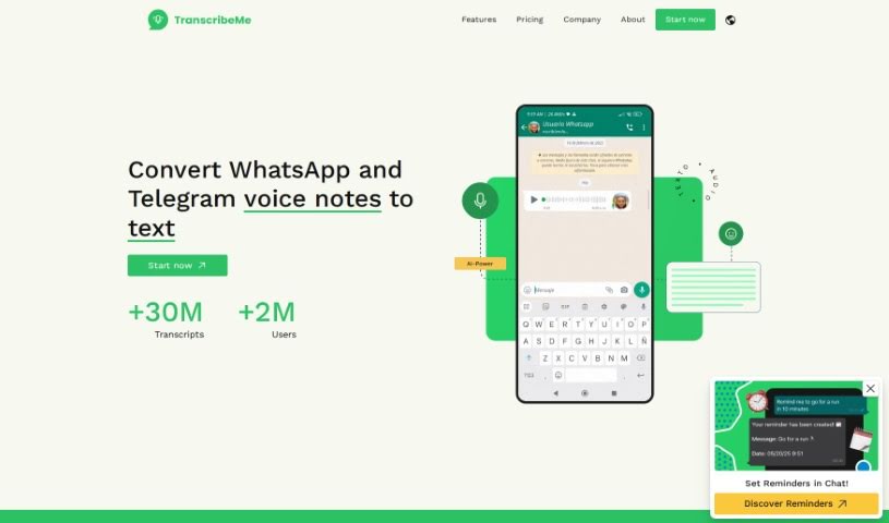 Screenshot of Transcribeme