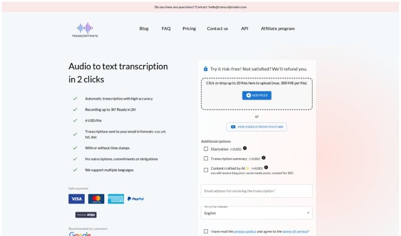 Screenshot of Transcriptmate