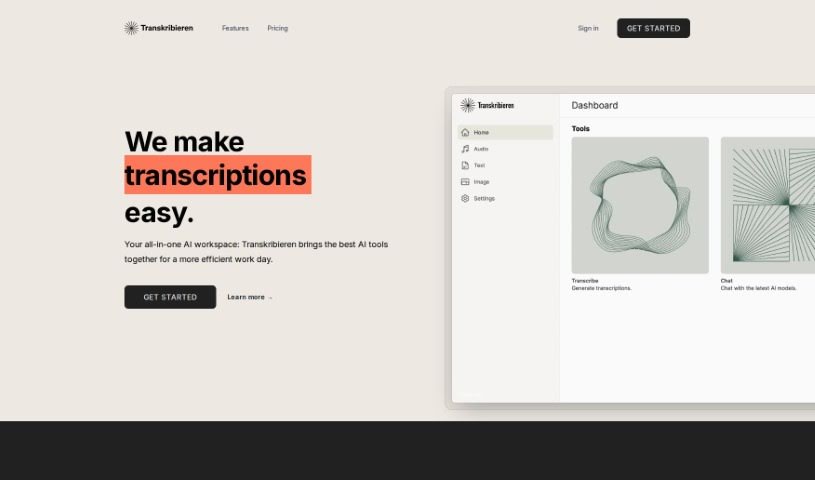 Screenshot of Transkribieren