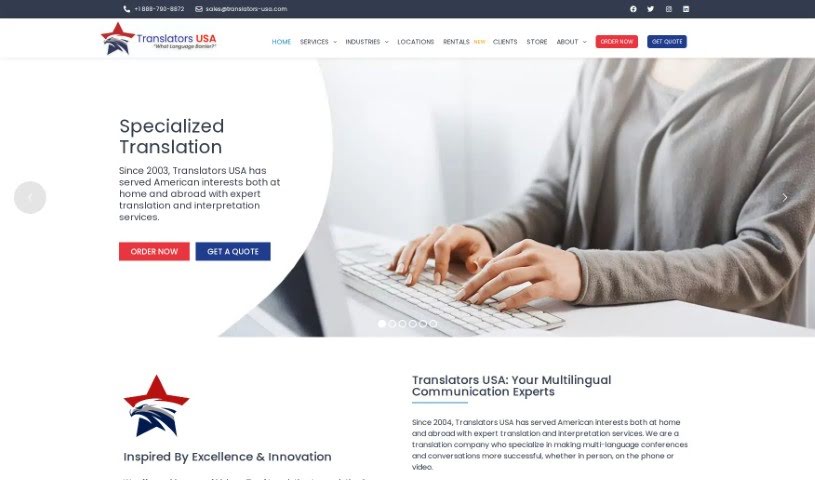 Screenshot of Translators USA