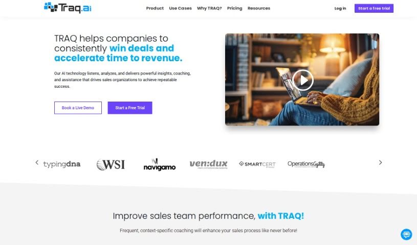 Screenshot of Traq.ai