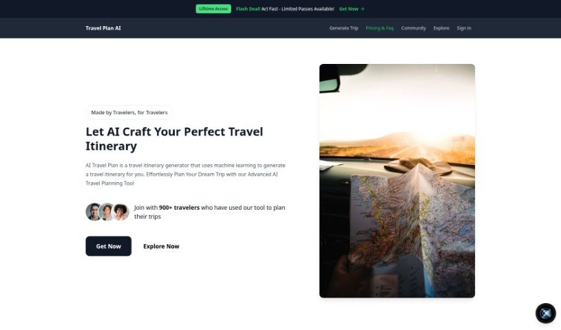 Screenshot of Travel Plan Ai