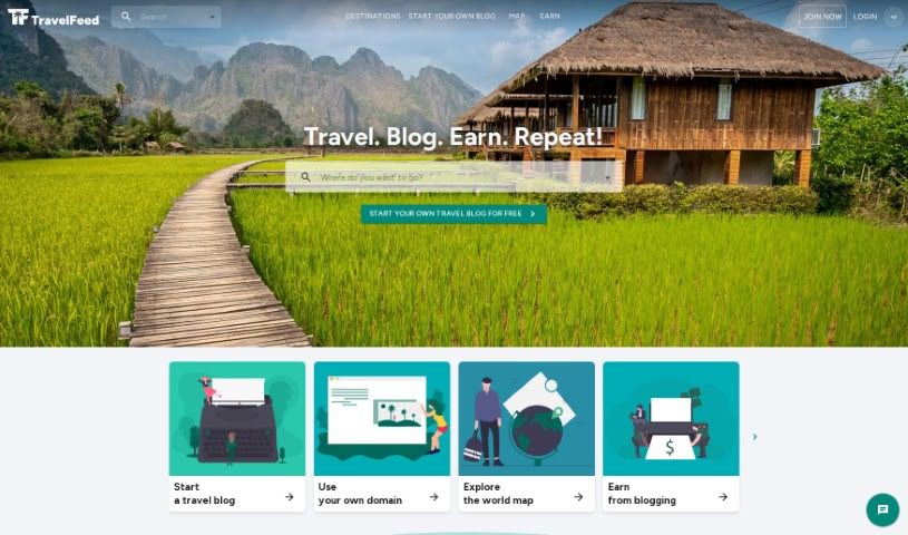 Screenshot of TravelFeed