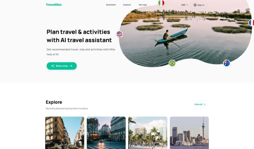 Screenshot of Travelities