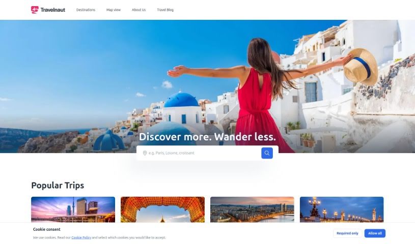 Screenshot of Travelnaut