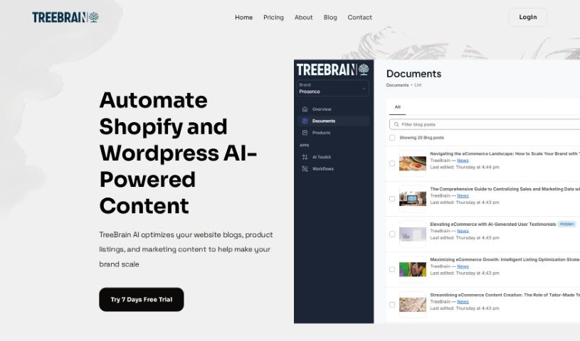 Screenshot of TreeBrain AI