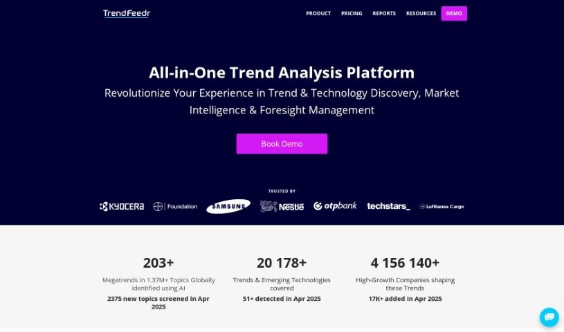 Screenshot of TrendFeedr
