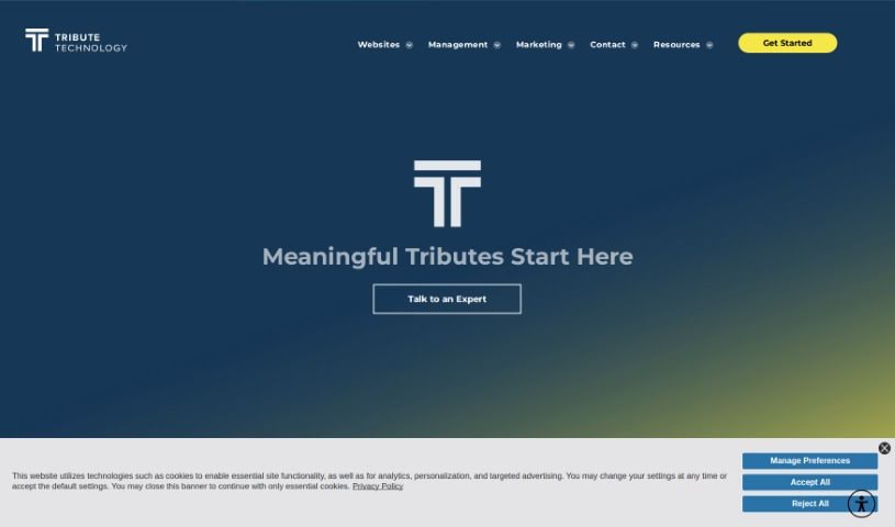 Screenshot of Tribute Technology