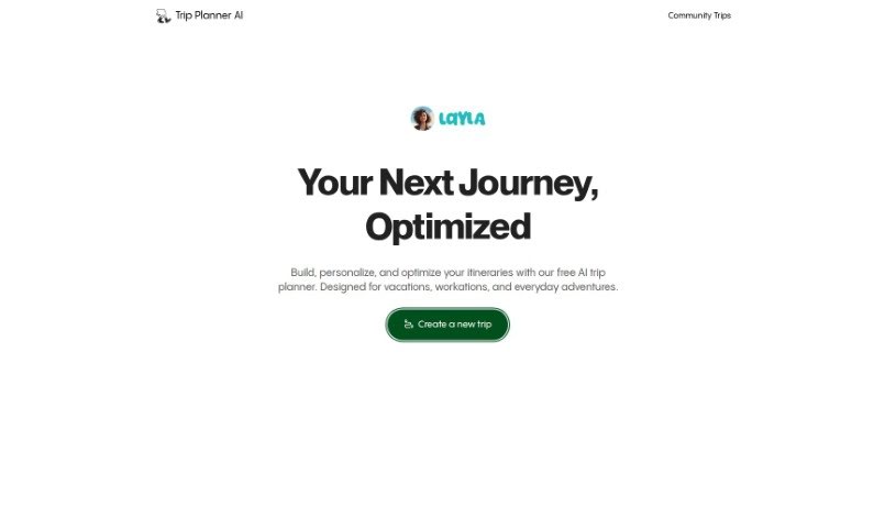 Screenshot of Trip Planner AI