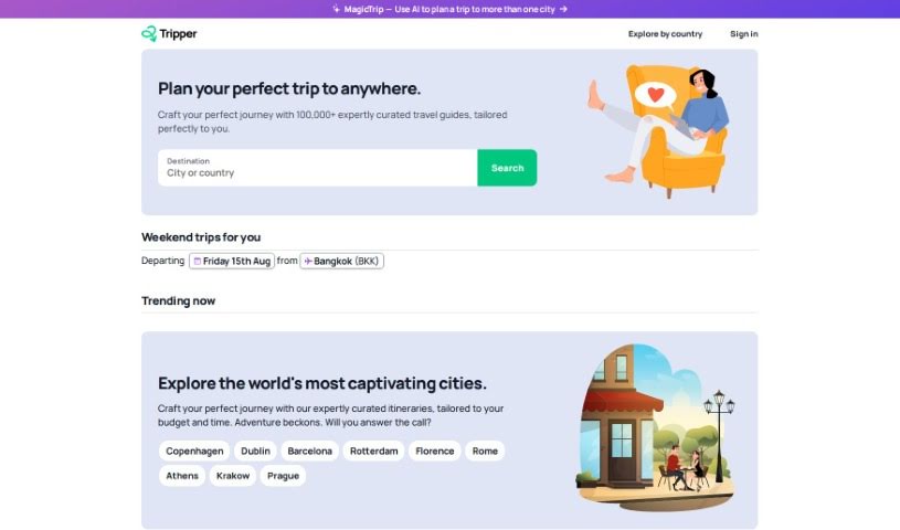 Screenshot of Tripper Guide