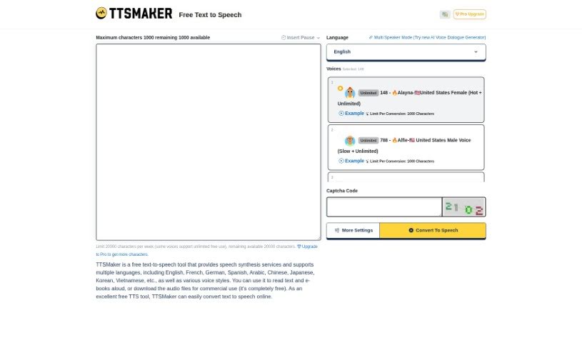 Screenshot of Ttsmaker