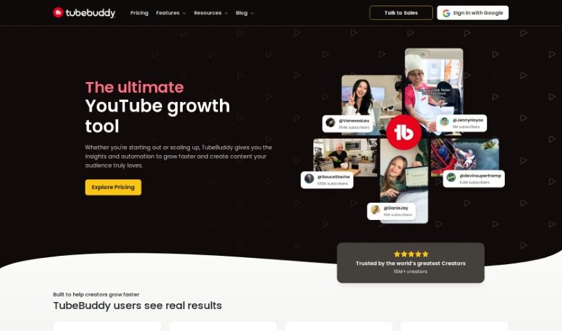 Screenshot of Tubebuddy