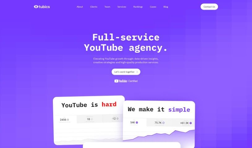 Screenshot of Tubics