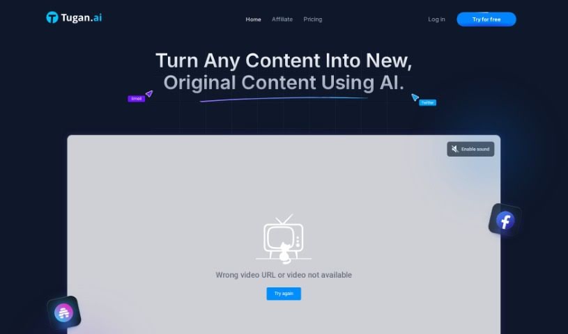 Screenshot of Tugan.ai