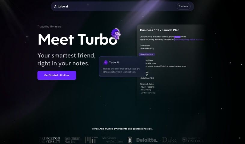 Screenshot of TurboLearn AI