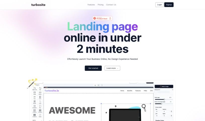 Screenshot of Turbosite