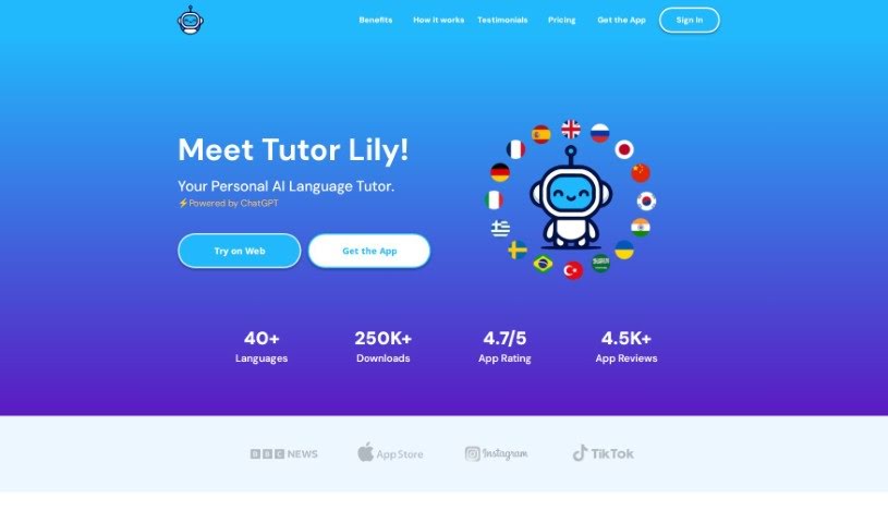 Screenshot of Tutor Lily