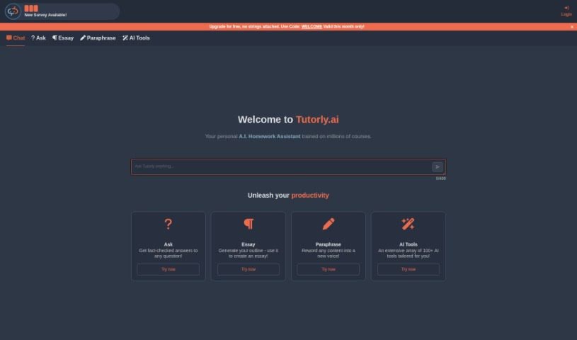 Screenshot of Tutorly