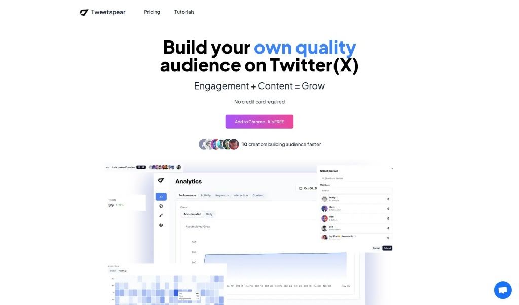 Screenshot of Tweetspear