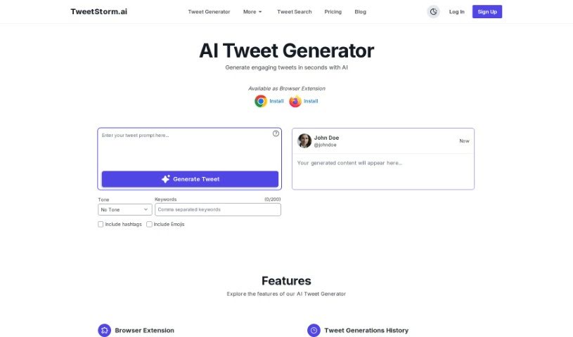 Screenshot of Tweetstorm.ai