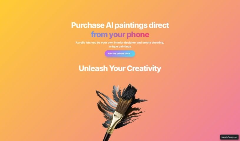 Screenshot of TypeDream Acrylic