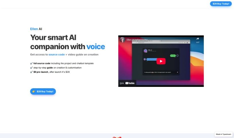 Screenshot of TypeDream Ellen AI