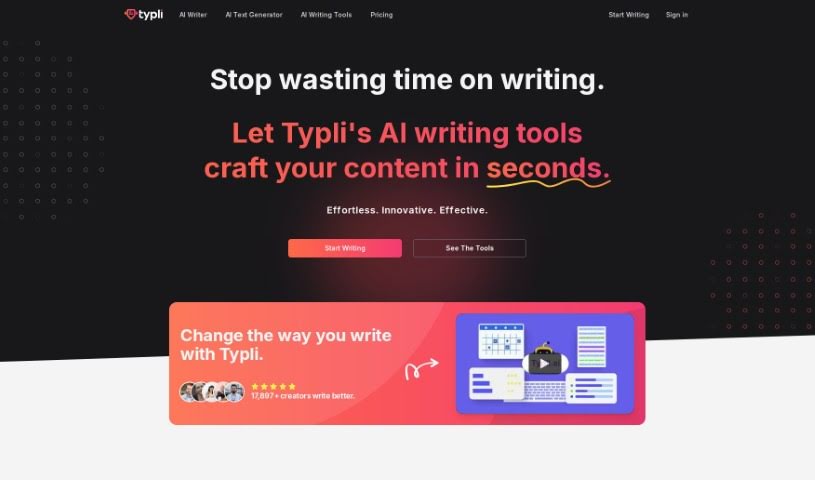Screenshot of Typli.ai