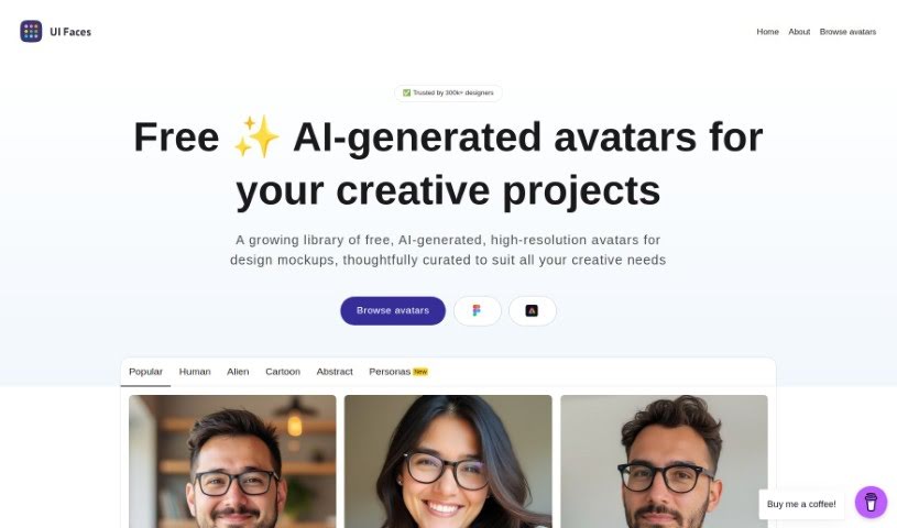 Screenshot of UI Faces
