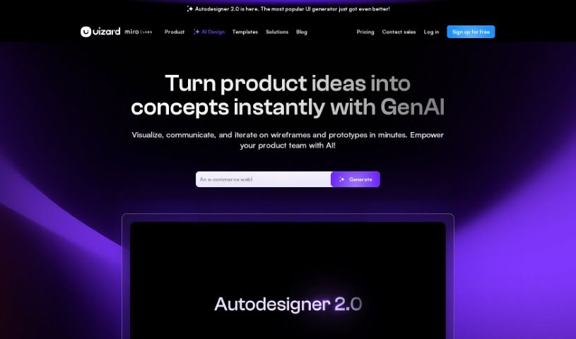 Screenshot of Uizard IO