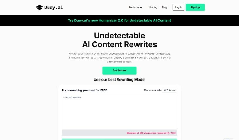 Screenshot of Undetectable AI Content