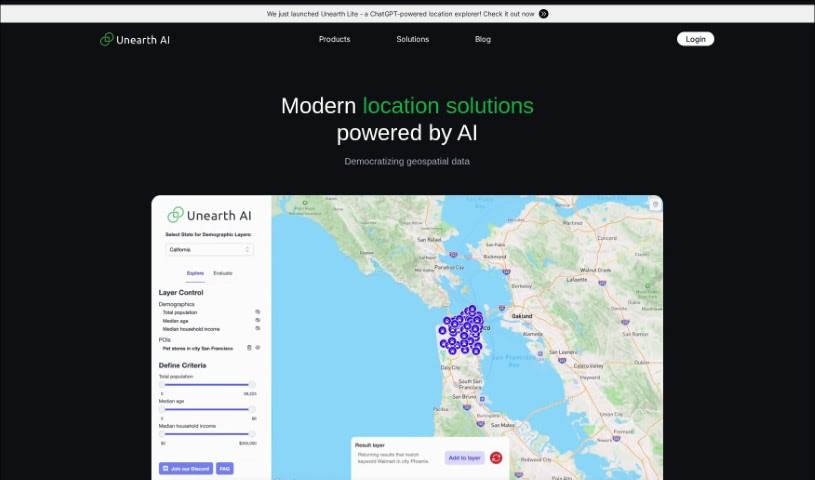 Screenshot of Unearth Ai