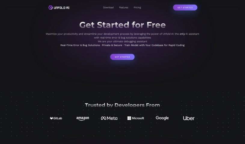 Screenshot of Unfold AI