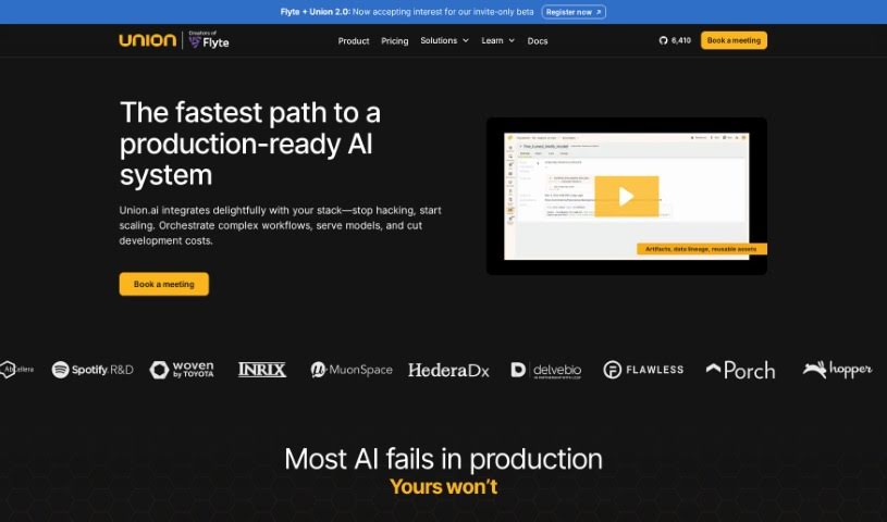 Screenshot of Unionai