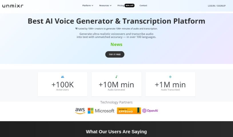 Screenshot of Unmixr