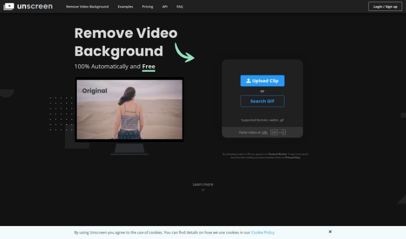 Screenshot of Unscreen