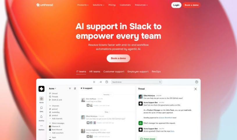 Screenshot of Unthread