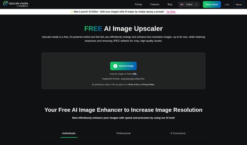 Screenshot of Upscale.media