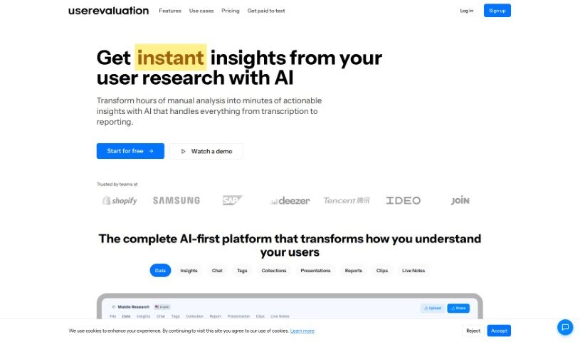 Screenshot of User Evaluation