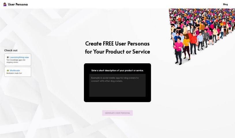 Screenshot of User Persona