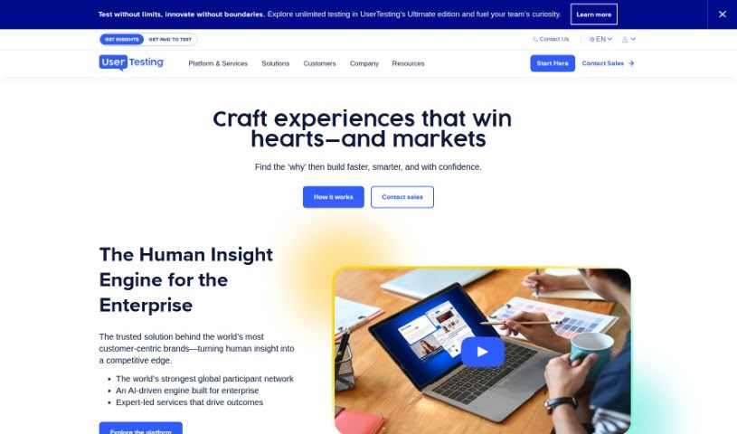 Screenshot of UserTesting
