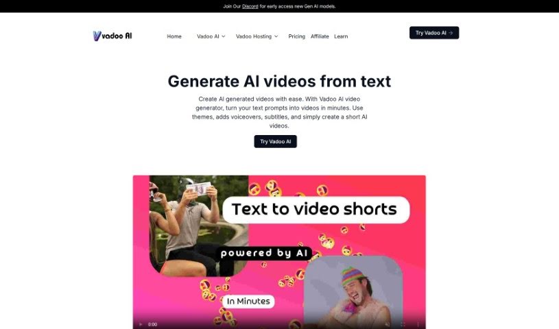 Screenshot of Vadoo AI