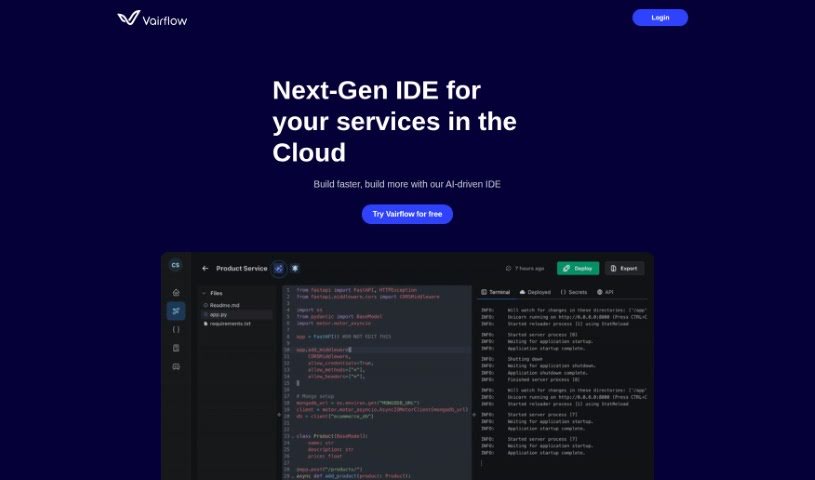 Screenshot of Vairflow