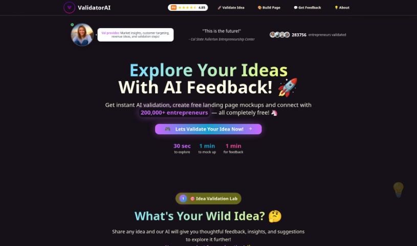 Screenshot of Validator AI