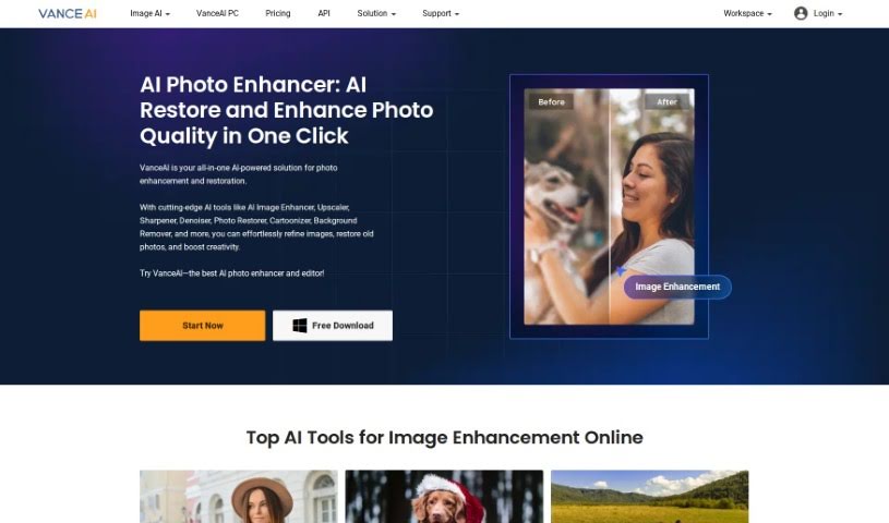 Screenshot of VanceAI