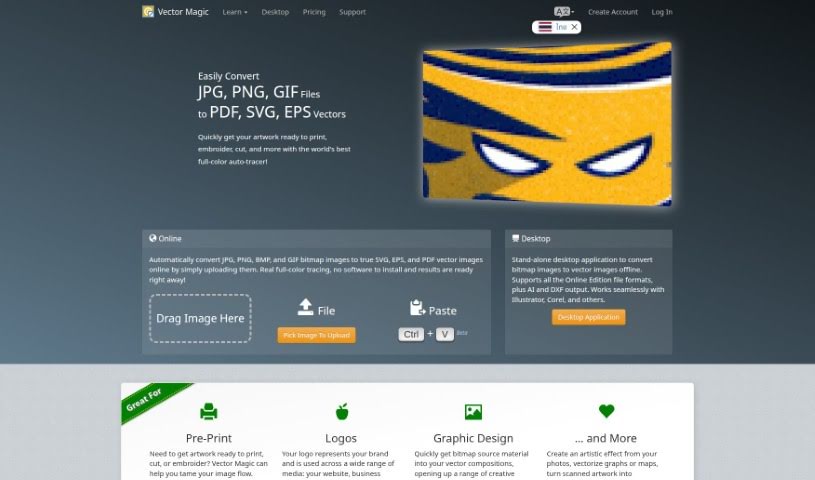 Screenshot of Vector Magic