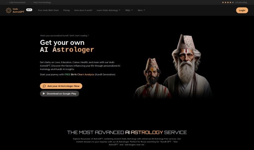 Screenshot of Vedic AstroGPT