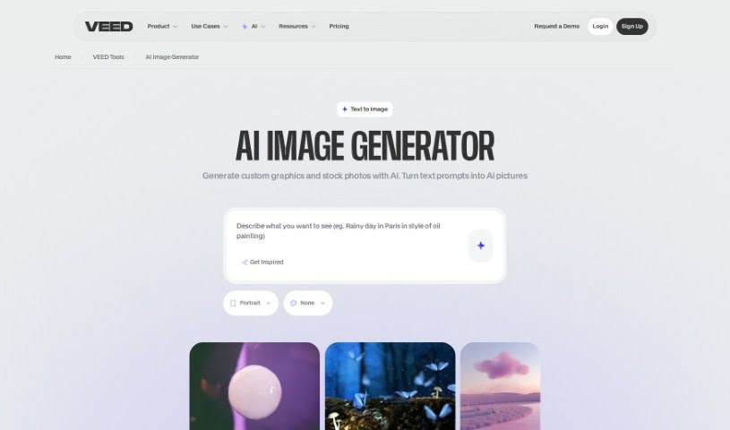 Screenshot of VEED AI Image Generator