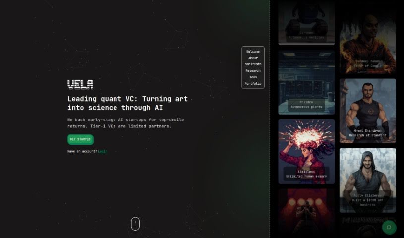 Screenshot of Vela Partners