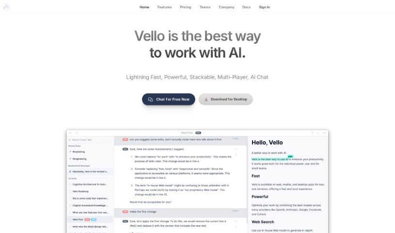 Screenshot of vello.ai