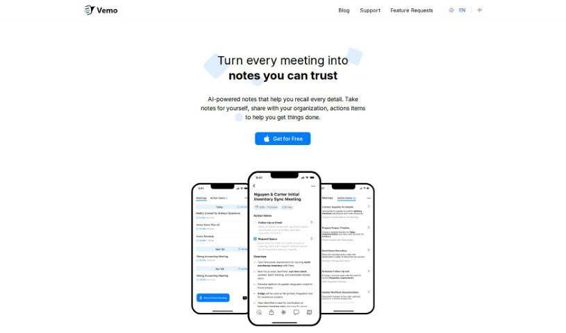 Screenshot of Vemo AI